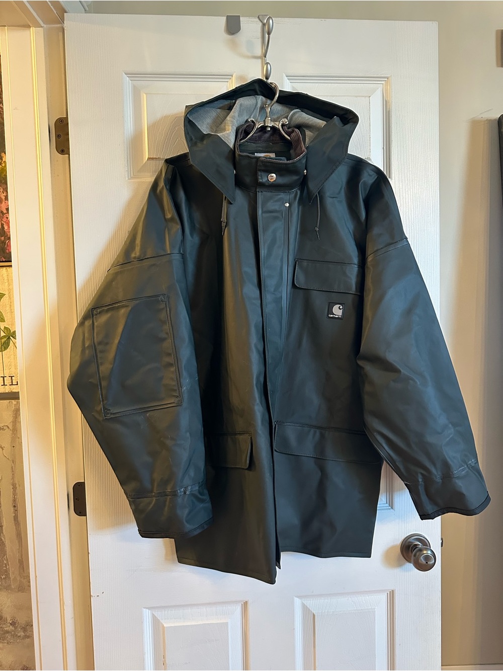Carhartt Dark Green Waterproof Hooded Raincoat